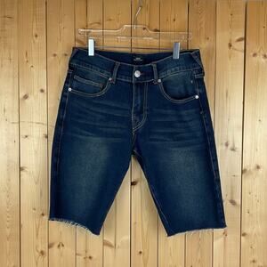 Men's True Religion Ricky Cut-Off Dark Wash Jean Shorts - Size 30